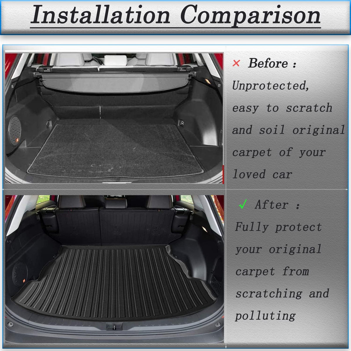 All-Weather Rear Trunk Tray Cargo Mat Protector B75352