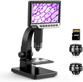 LCD Digital Microscope with 2000X Dual Lens, 7'' IPS Display, 12MP B215