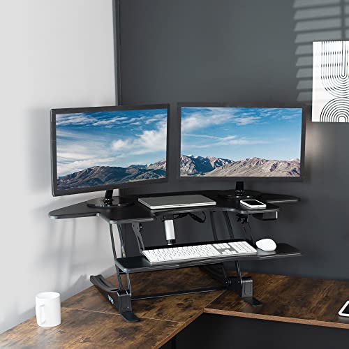 43 inch Electric Height Adjustable Stand Up Desk Converter Black R3113