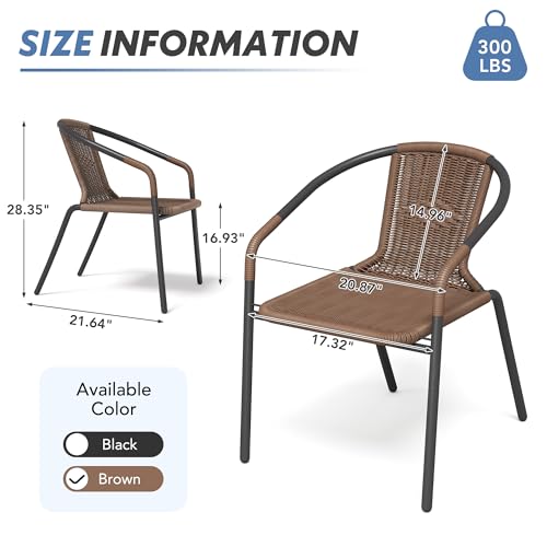 Black Wicker Stackable Dining Chairs Set of 6 S3639