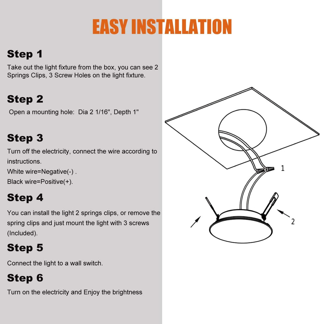 3 Inch LED Recessed Ceiling Light Pack of 6 K749644