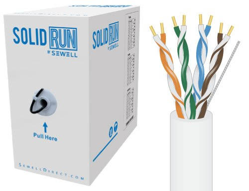 SolidRun Cat5e Bulk Cable UTP CMR Pull Box White 1000-ft A624722