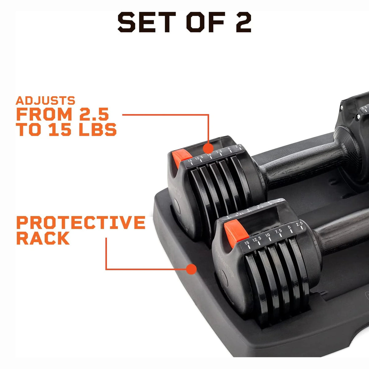 15 Pound Adjustable Dumbbells Set, 2 Pcs N482521