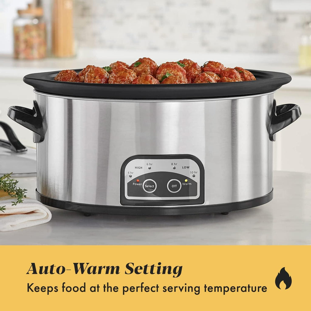 6 Quart Electric Slow Cooker Stainless Steel W2473