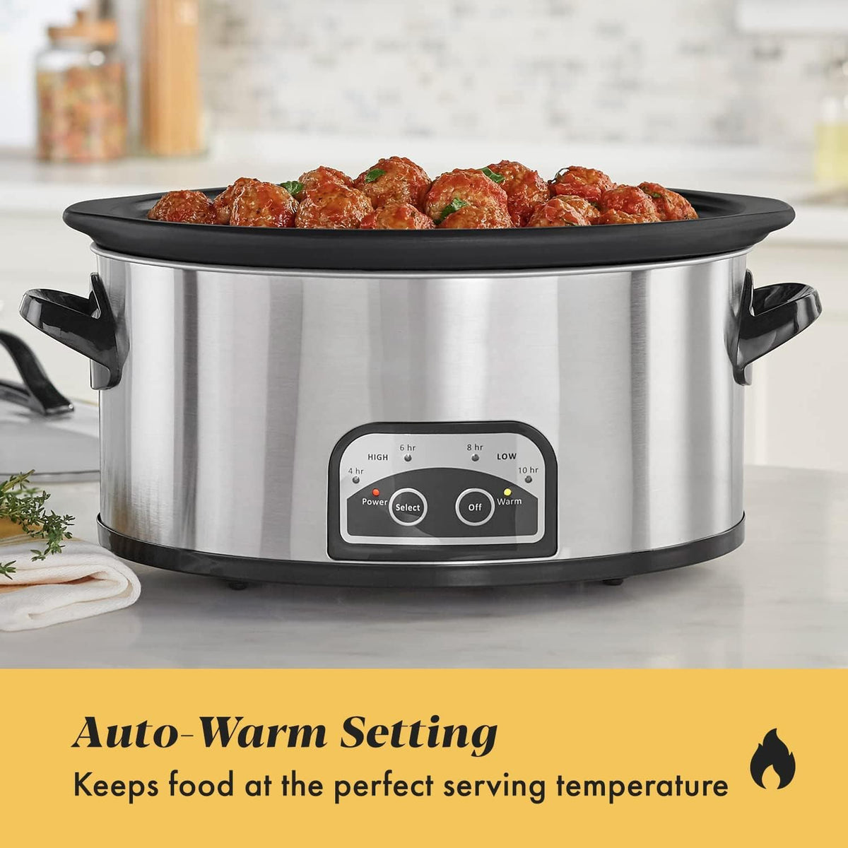 6 Quart Electric Slow Cooker Stainless Steel W2473