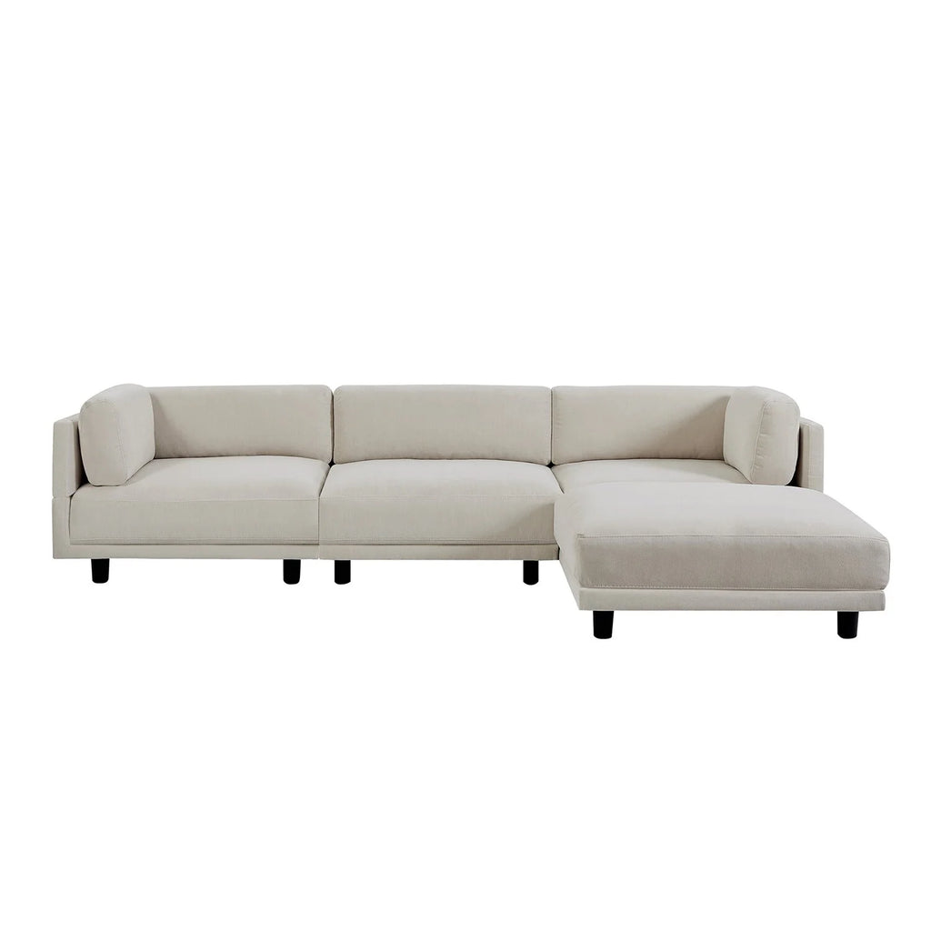 Beige Upholstery Convertible Sectional Sofa with Reversible Chaise U47969