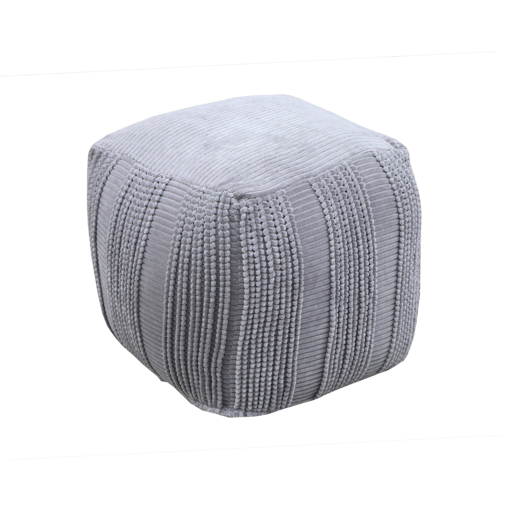 Cotton Upholstered Striped Ottoman M21281