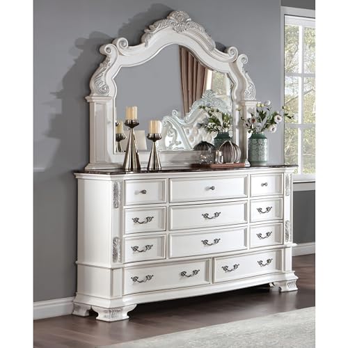 King-Size Wood 5-Piece Bedroom Set with Button-Tufted Headboard O276