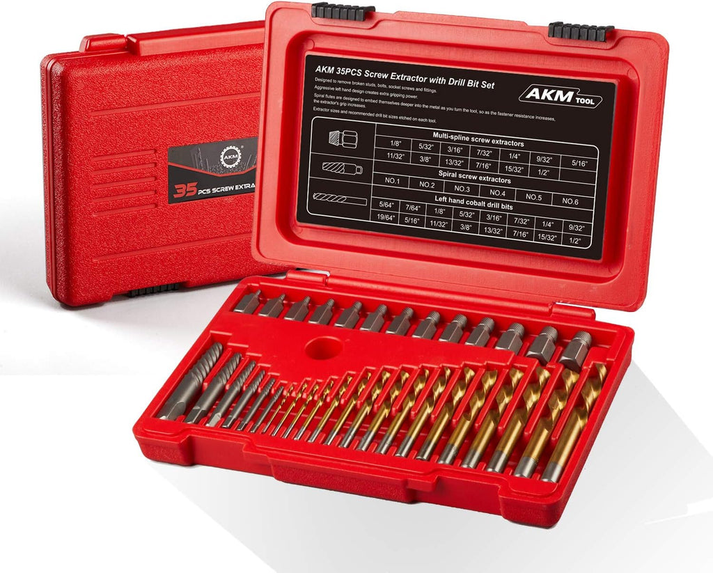 49-Piece Bolt Extractor Screw Extractor Set with Drill Bit Set and Carrying Case I304