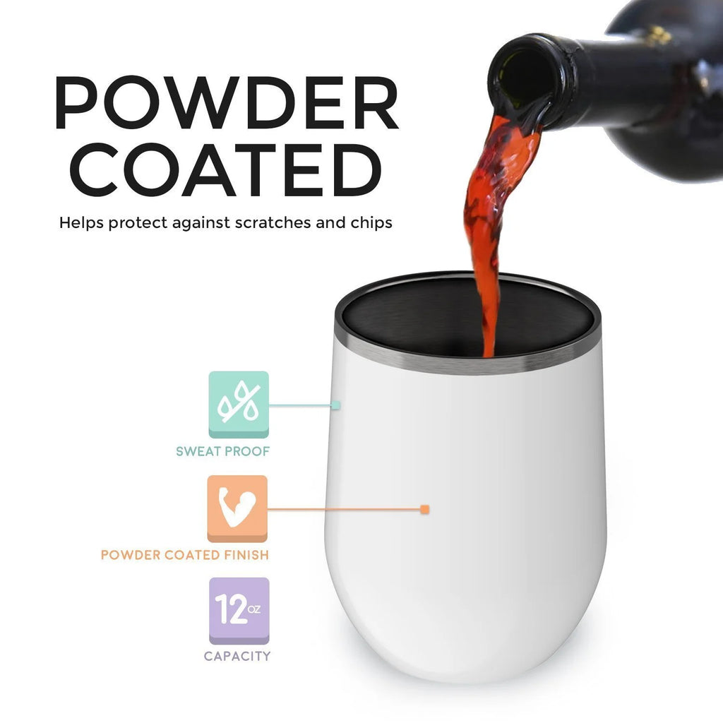 Engraved 12 oz Grey Wine Cup V476