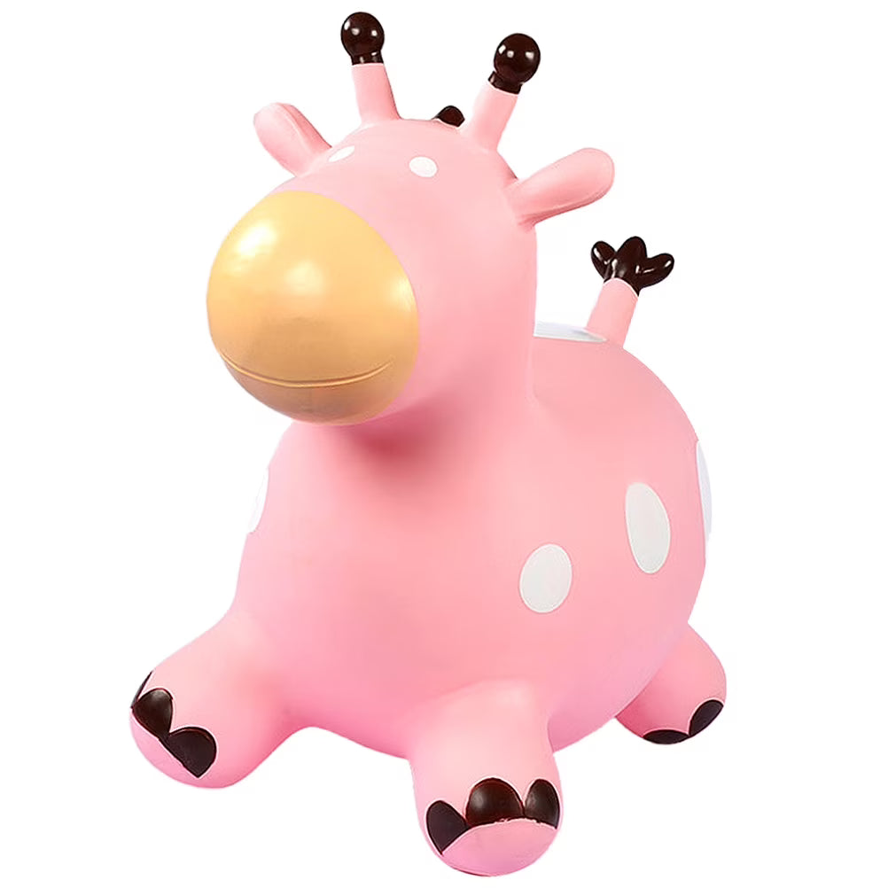 Inflatable Jumping Horse Toy with Air Pump (Pink) Z471