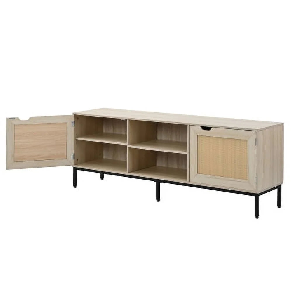 Rattan TV Stand with 2 Rattan Doors X225802
