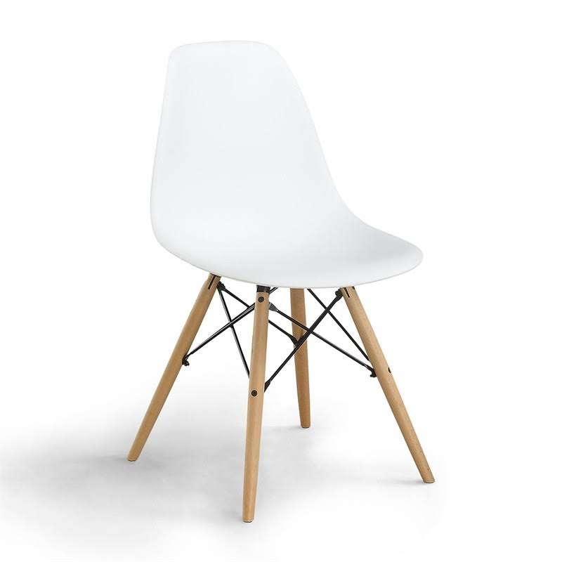 White Plastic Dining Side Chair (Set of 2) U77645