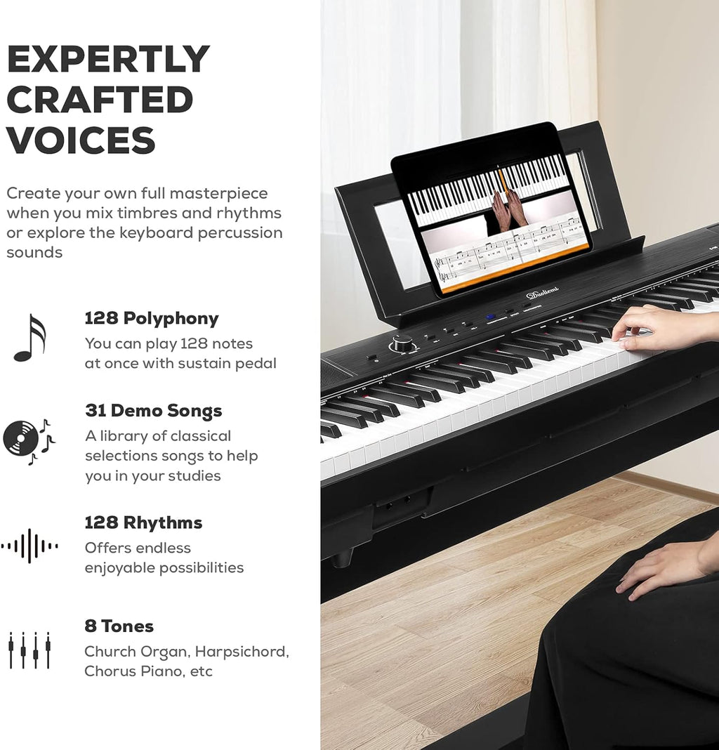 88 Key Full Size Weighted Digital Piano with Sustain Pedal L905351