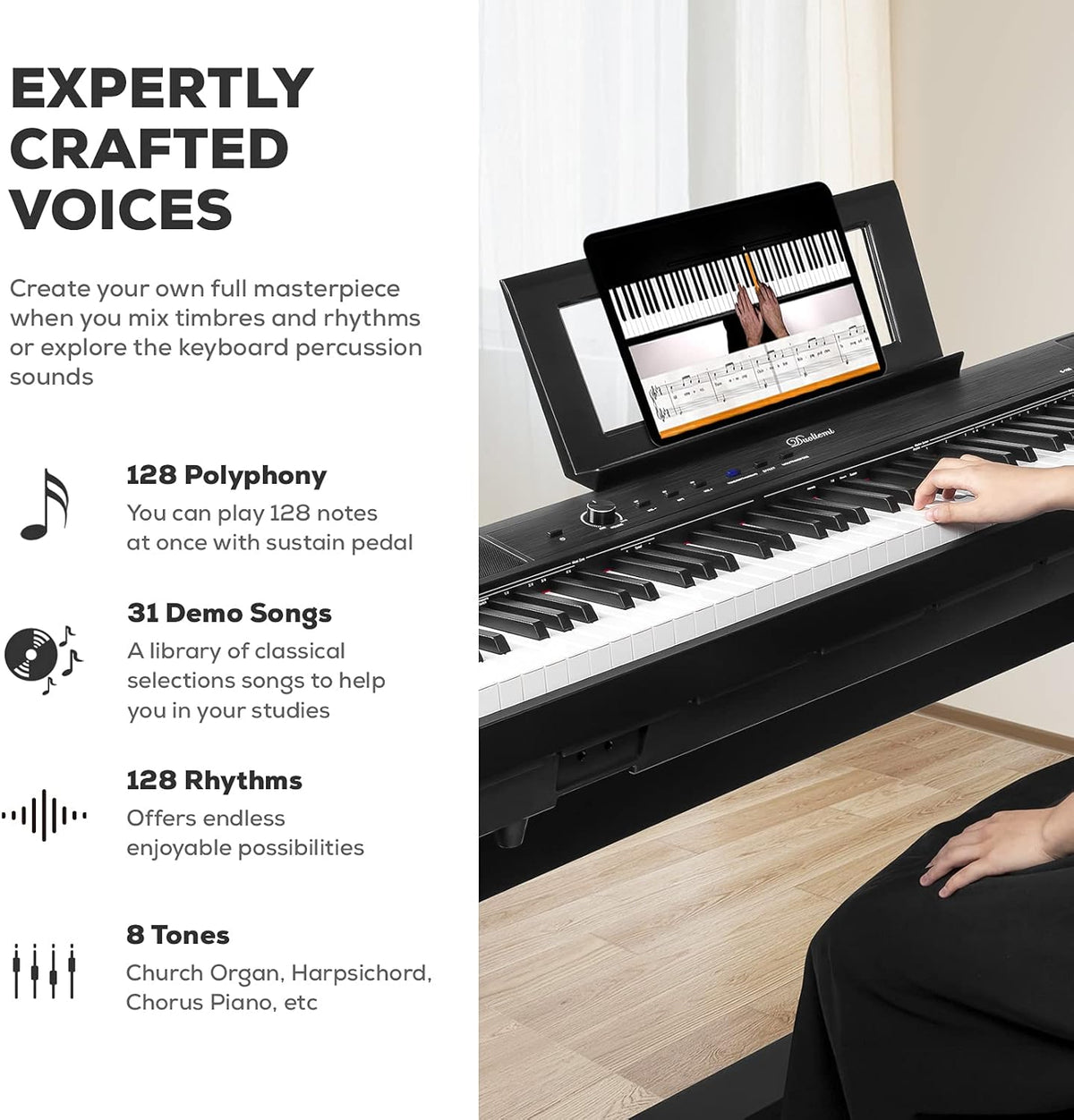 88 Key Full Size Weighted Digital Piano with Sustain Pedal L905351