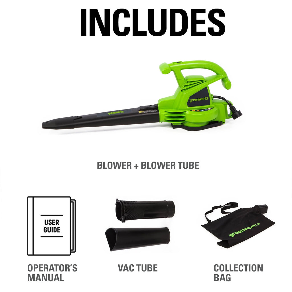 12 Amp 375 CFM Corded Electric Leaf Blower/Mulcher/Vacuum Z893