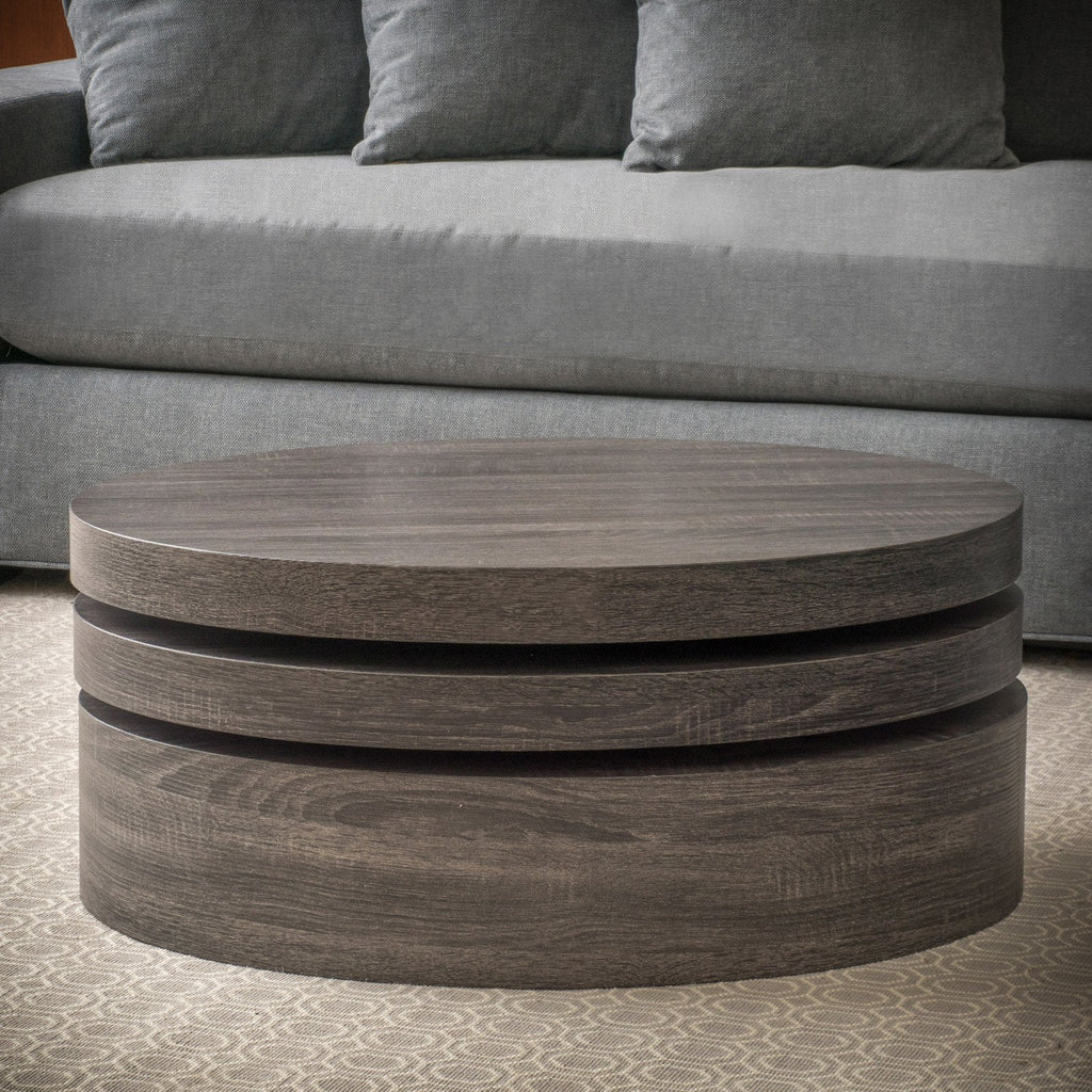 Oval Rotating Wood Coffee Table C88580