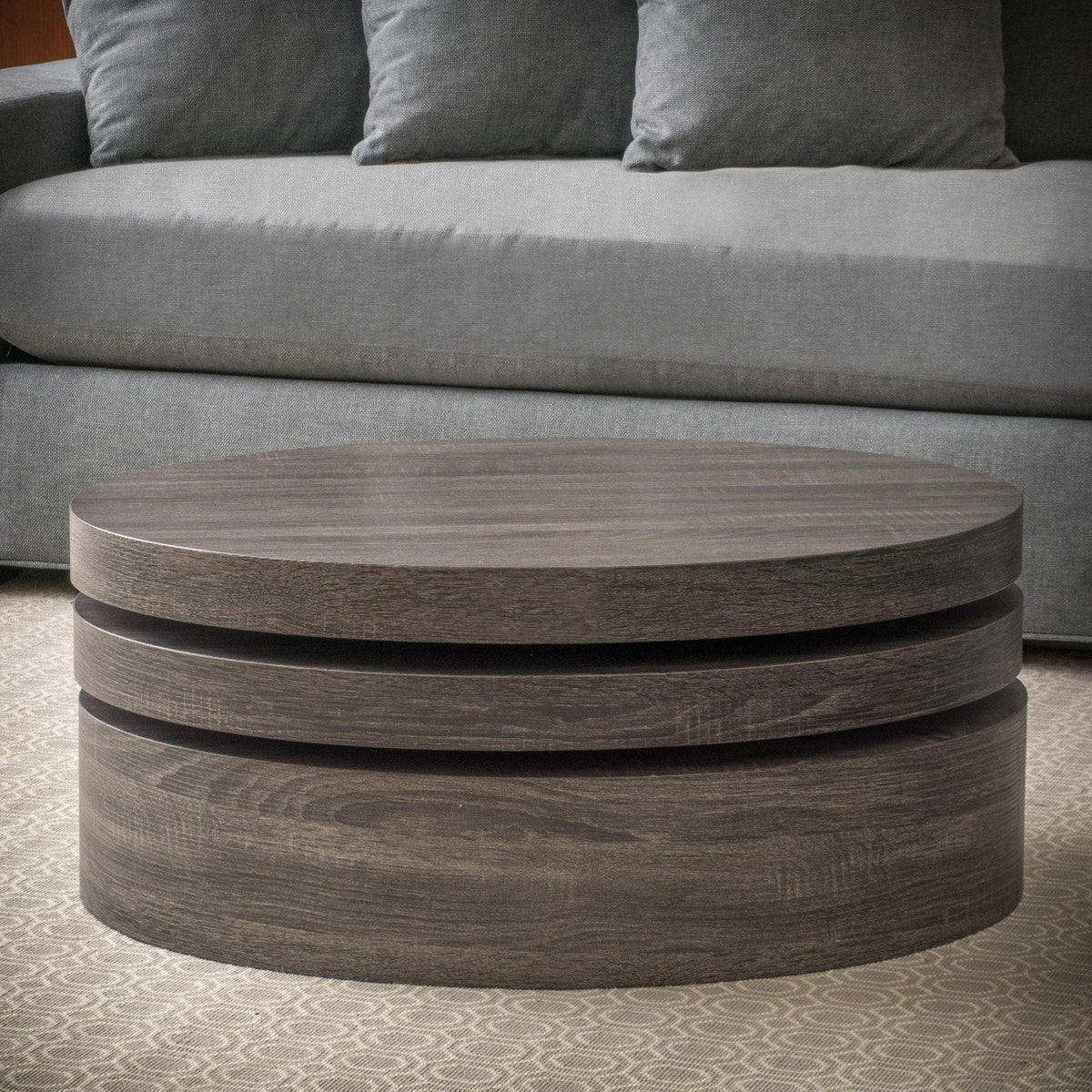 Oval Rotating Wood Coffee Table C88580