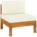 Solid Acacia Wood Sofa with White Cushions X8364