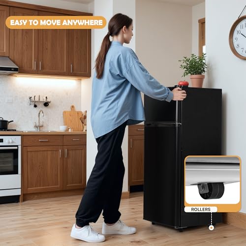 4.5 Cu.ft Mini Fridge with Freezer, 2 Doors, Adjustable Shelves A30219
