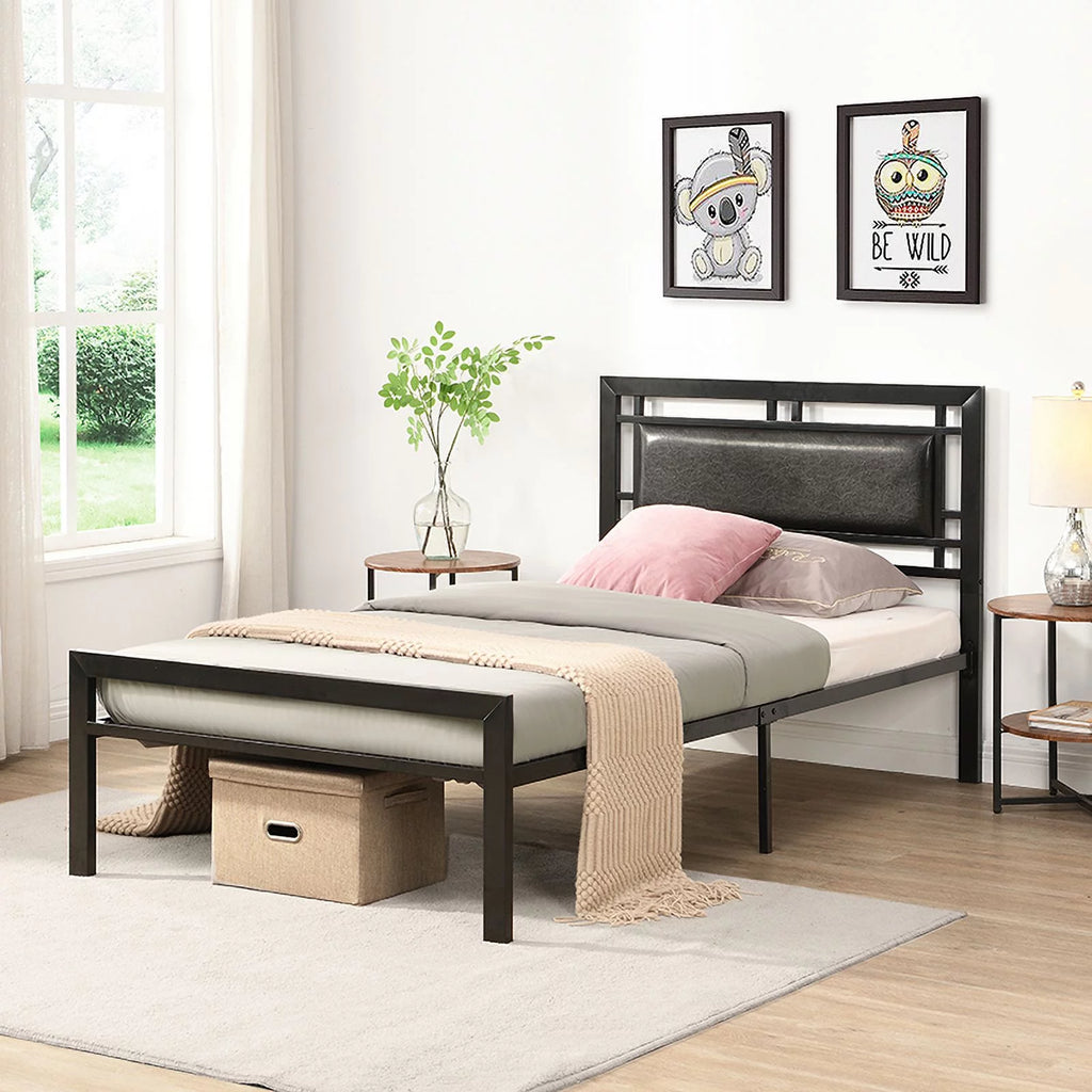 Twin Size Black Metal Bed Frame S65310