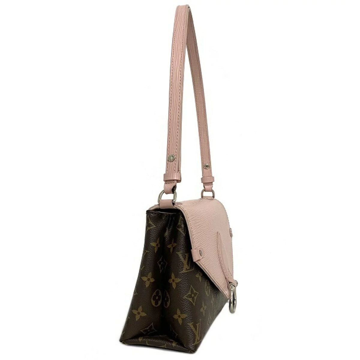 Pink Brown Monogram Leather Handbag W2171