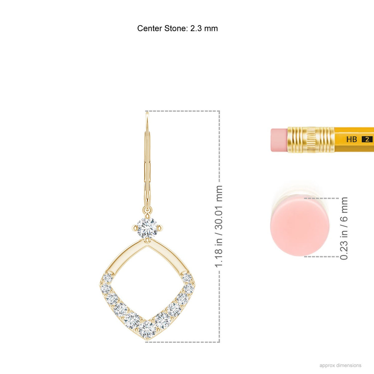 14K Yellow Gold Diamond Drop Earrings P6885