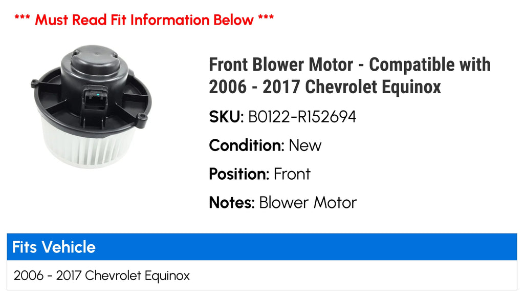 Front Blower Motor for Chevy Equinox P696553