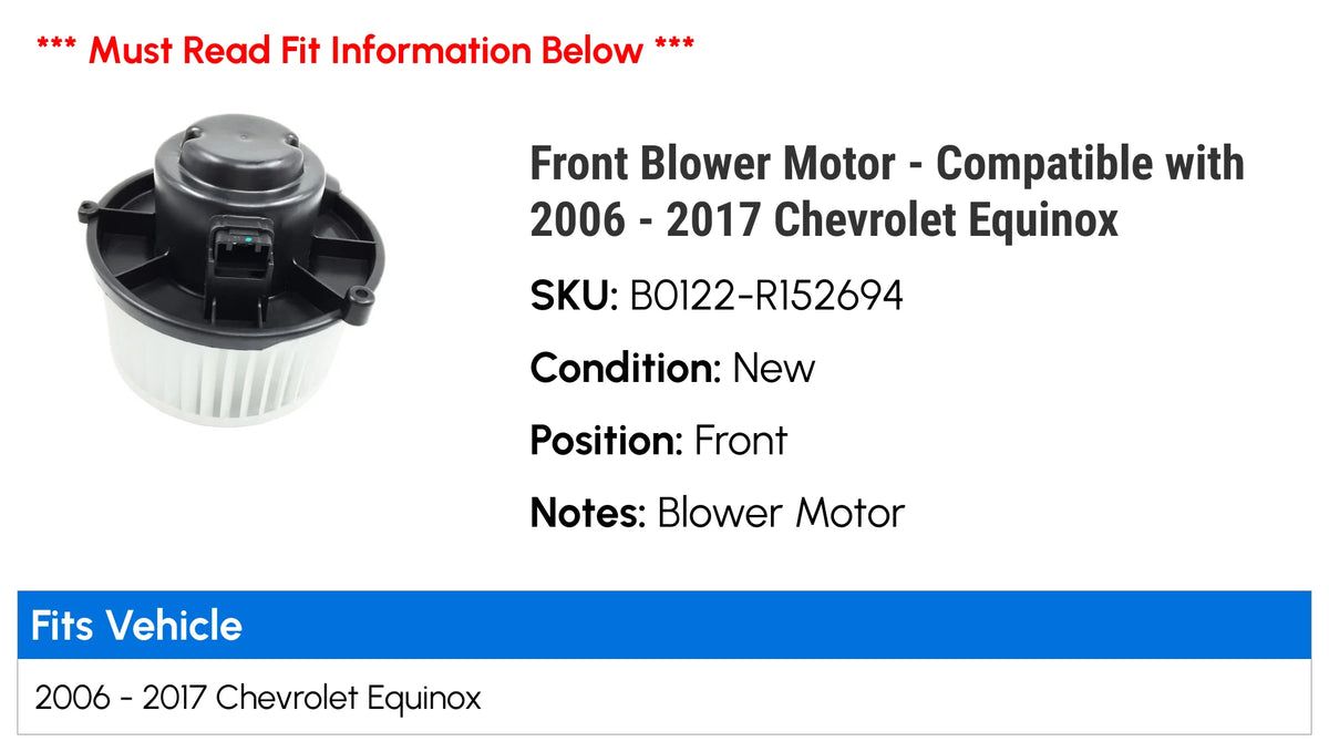 Front Blower Motor for Chevy Equinox P696553