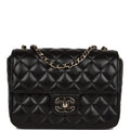 Black Lambskin Mini Flap Bag S762589
