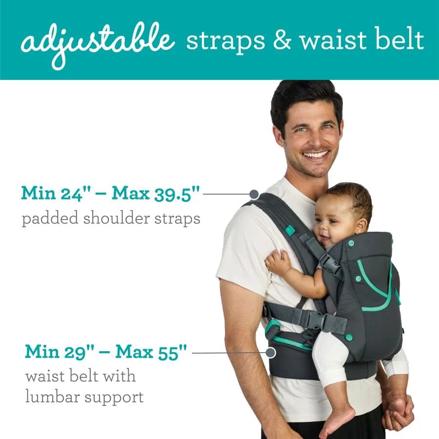 Gray Multi-Pocket Baby Carrier E66259