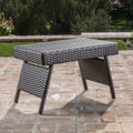 Brown Aluminum Wicker Accent Table M22383