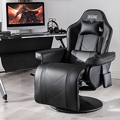 Black White X Large PU Leather Gaming Recliner Chair V358