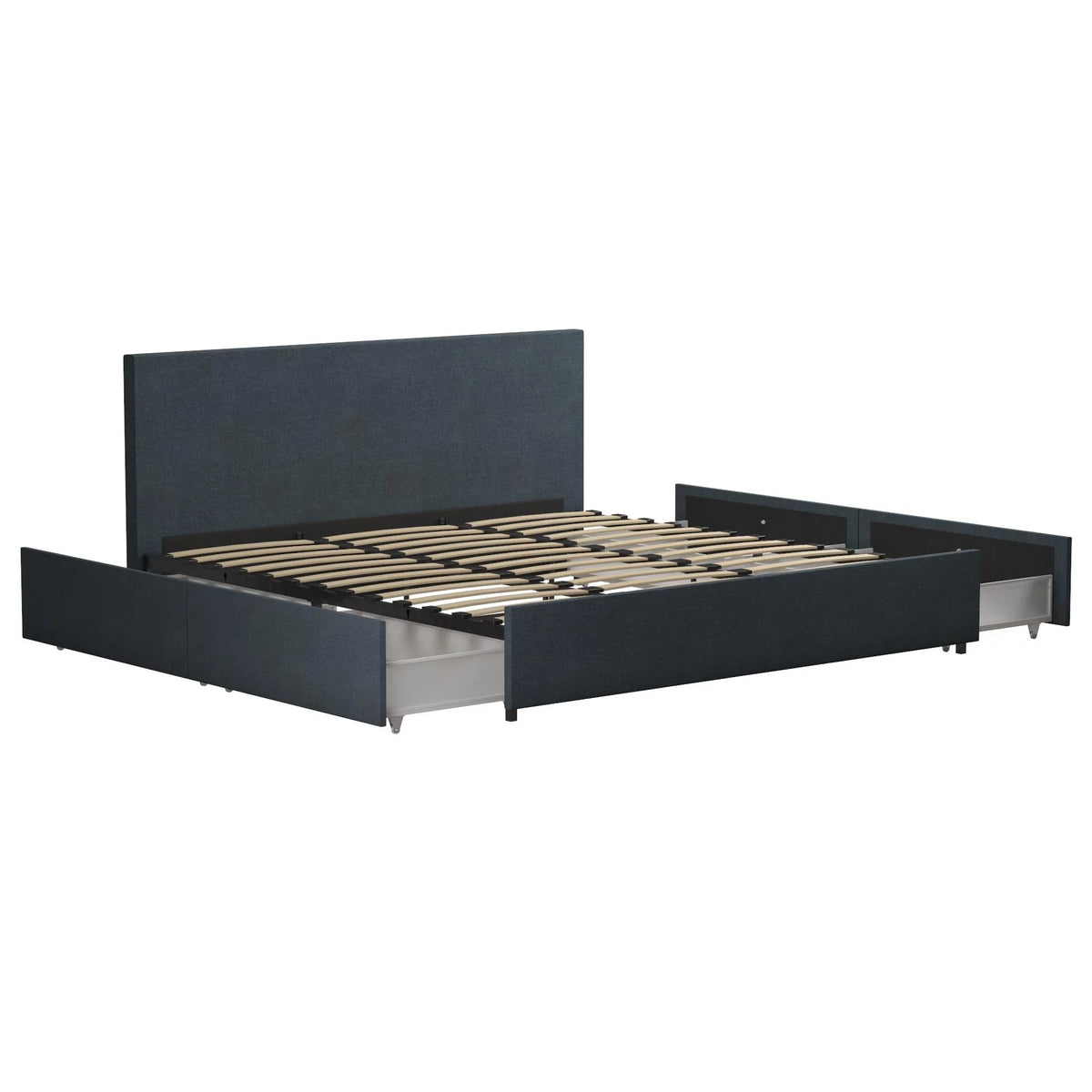 Dark Grey Linen Upholstered Storage Bed Frame B989046
