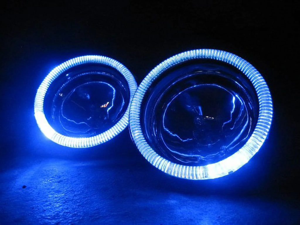 4x Blue LED Angel Eye Headlamp Halo Rings W736