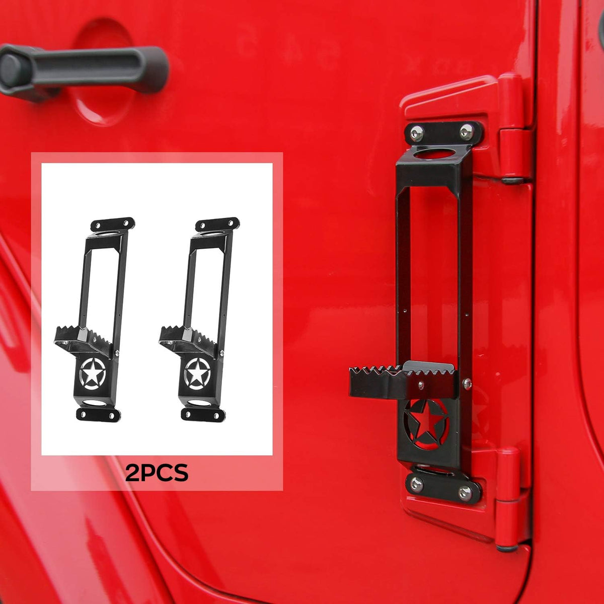 Red Pack of 2 Metal Folding Door Hinge Step Foot Peg G2057