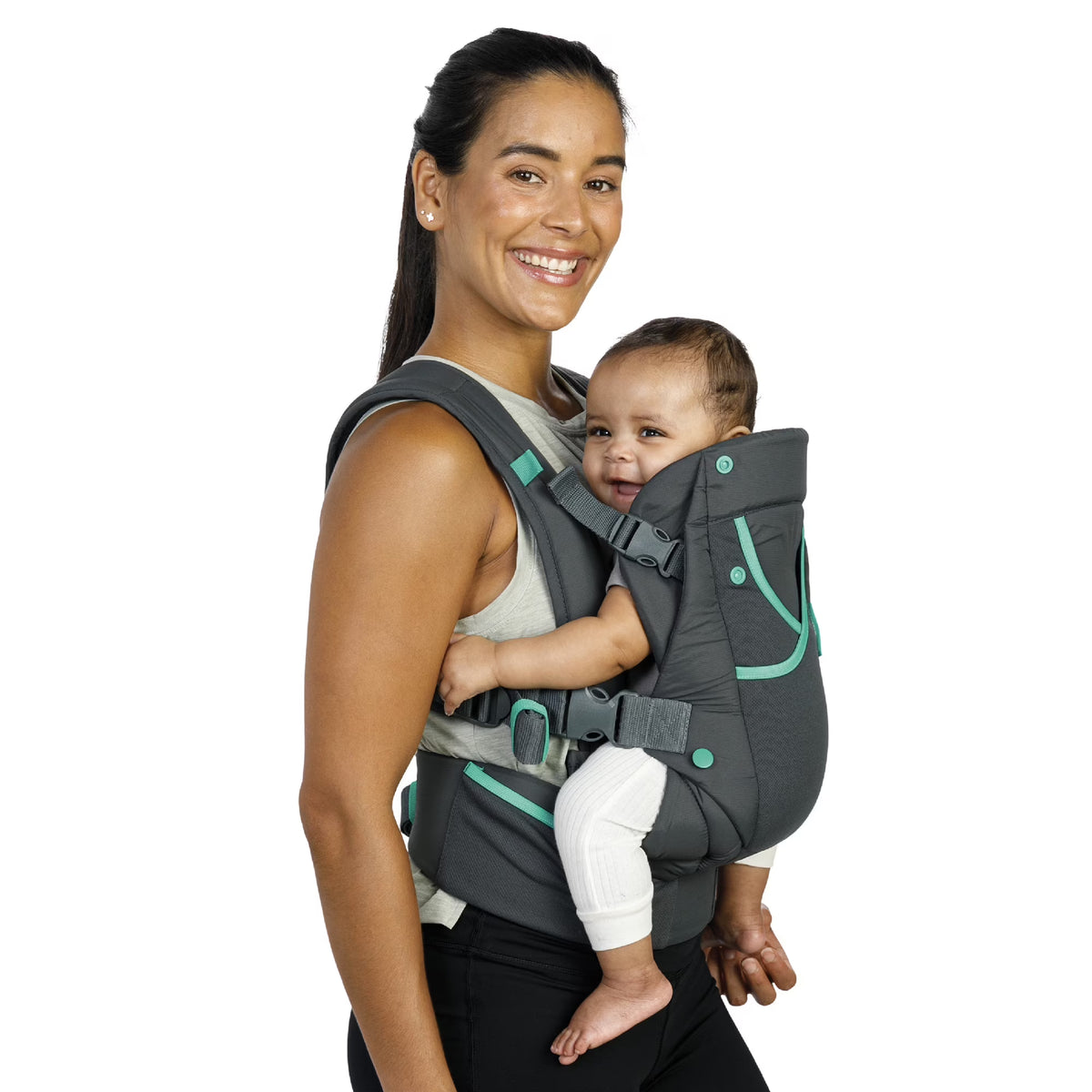 Gray Multi-Pocket Baby Carrier E66259
