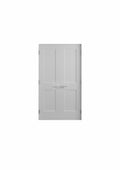 White Primed Double Prehung French Door with Black Hinges F7577
