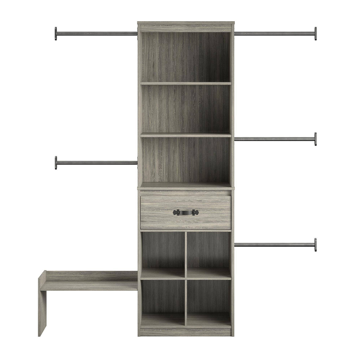 Grey Oak Kids Closet Organizer System Z730319