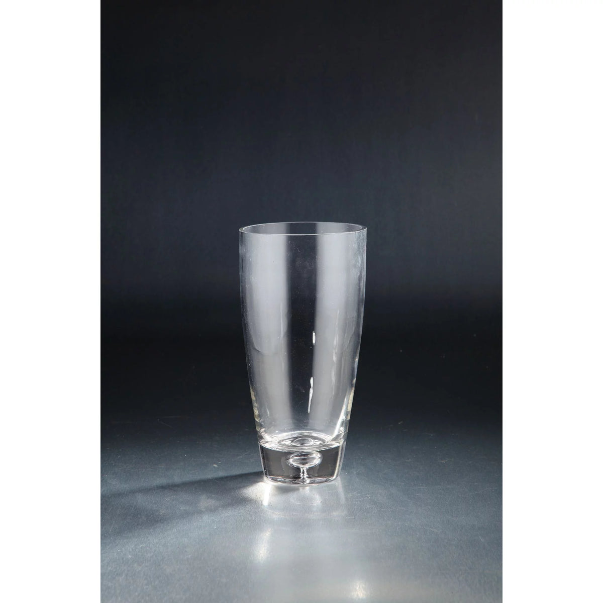 11" Clear Hand Blown Glass Cone Vase Z603102