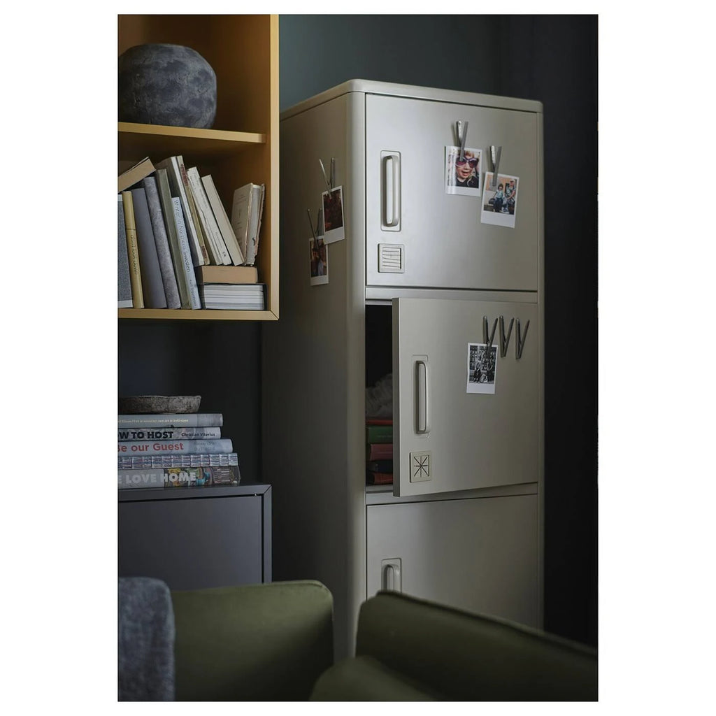 Beige High Cabinet with Drawer and Doors E160