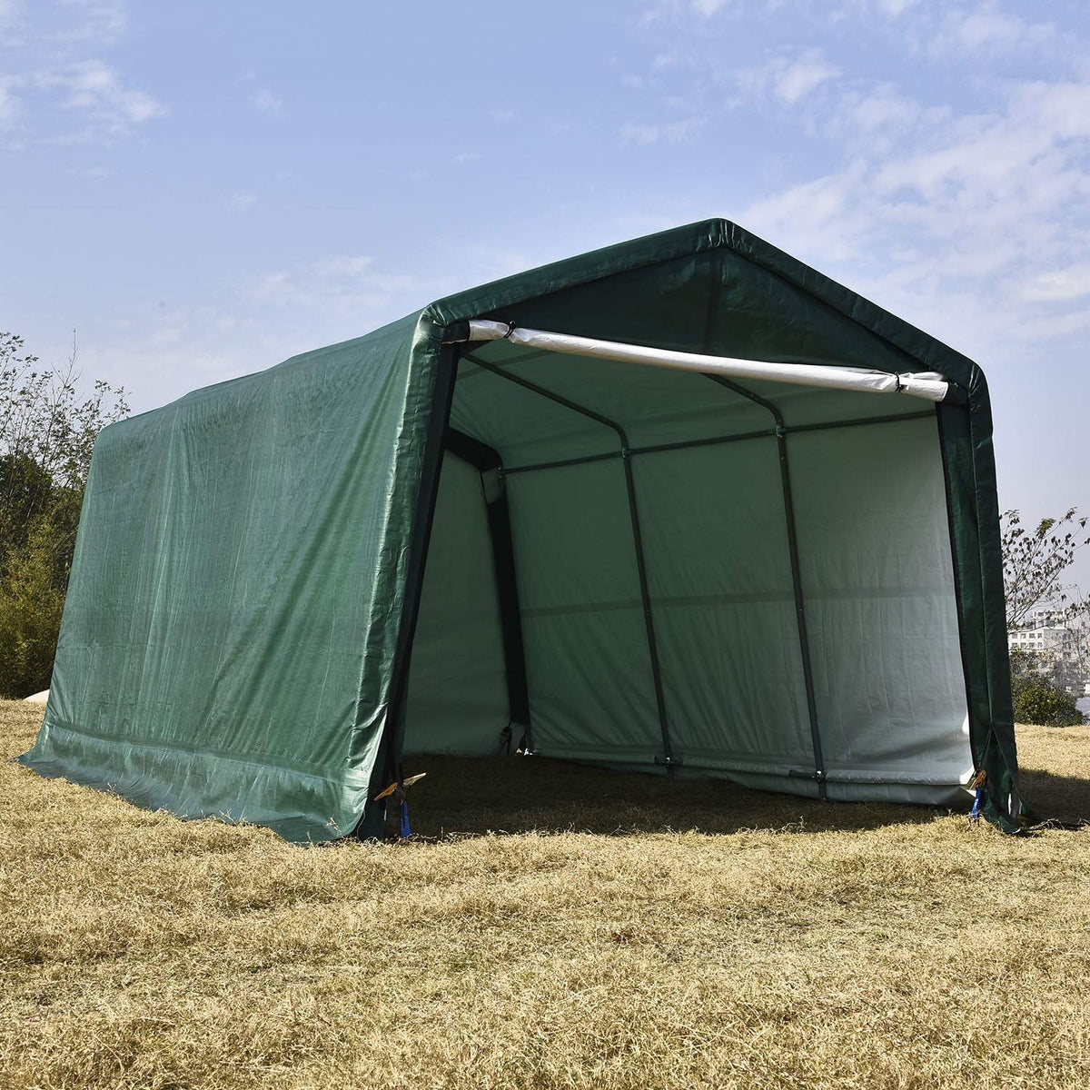 10x15x8ft Portable Heavy Duty Carport, Gray K65542