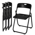 Black 4 Pack Plastic Stackable Folding Chair Y43022