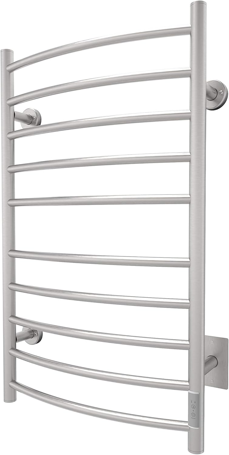 Towel Warmer with Timer Wall Mounted 10 Curved Bars Chrome M98763