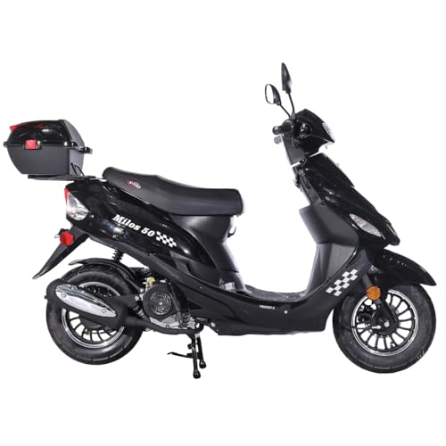 Black 50 Moped with 10" Aluminum Wheels M8178