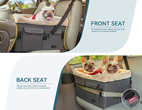 Washable Dog Booster Seat with Carrying Case (Small, Tan) G9849