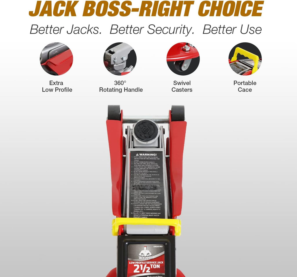 Red 2.5 Ton Hydraulic Floor Jack with Storage Case I3946