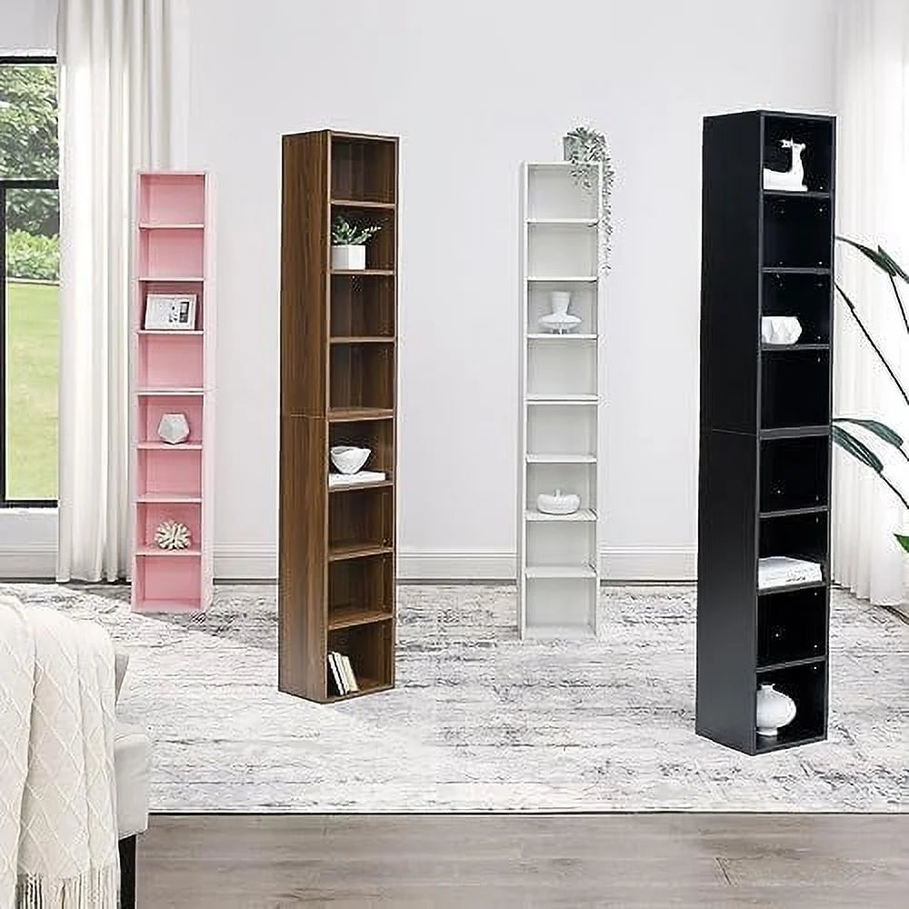 8-Tier 70.9 Inch Tall Narrow Bookshelf with Adjustable Shelves S598