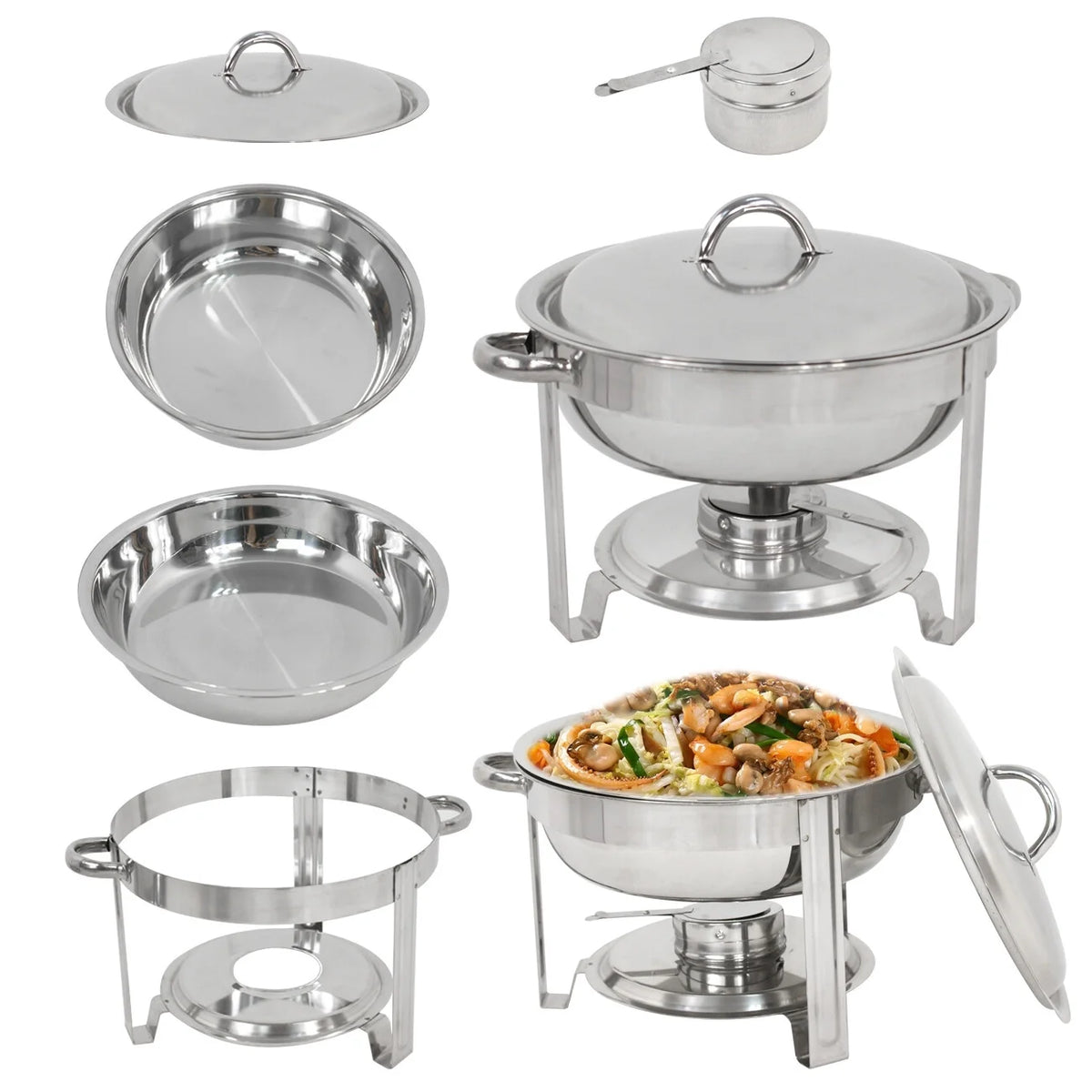 Round Chafing Dish 5Qt Buffet Stove Set V141