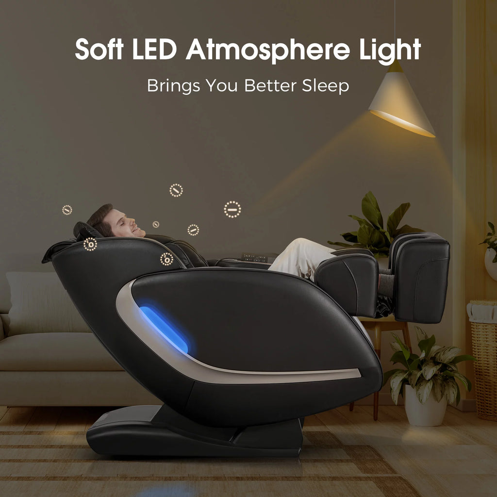 4D Full Body Massage Chair Zero Gravity Shiatsu Recliner with Heat Black X668